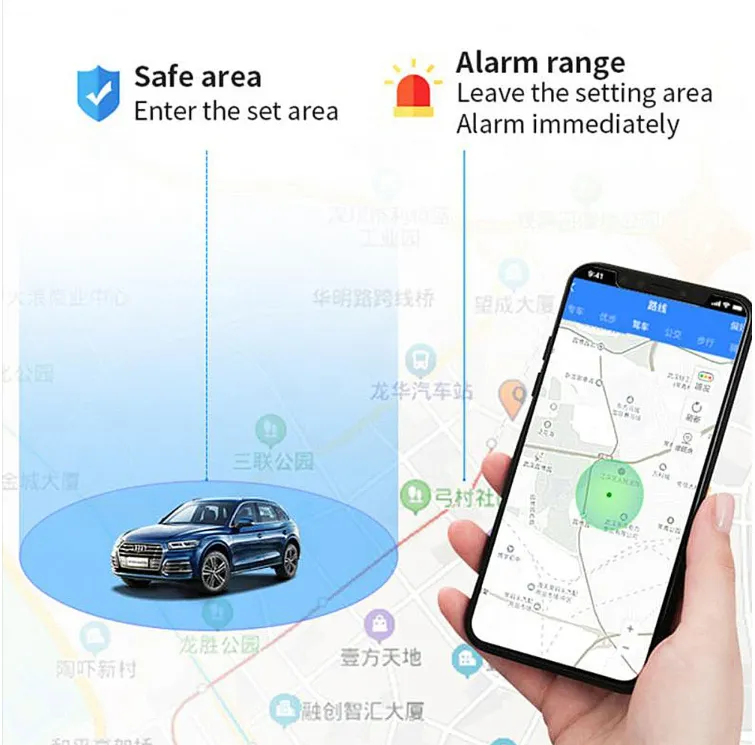 App interface showing safe area geofence